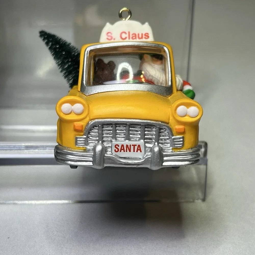 Vintage 1990 Hallmark Keepsake Santa‎ Claus Taxi yellow NYC cab ornament NIB